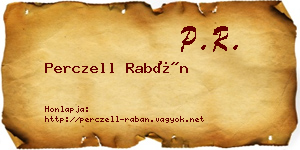 Perczell Rabán névjegykártya